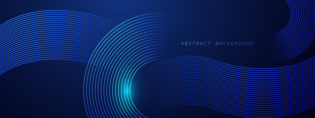 Abstract blue modern background with dynamic geometric shapes.
