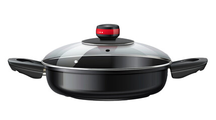A smart electric skillet with temperature control on a transparent background. PNG format, This PNG...