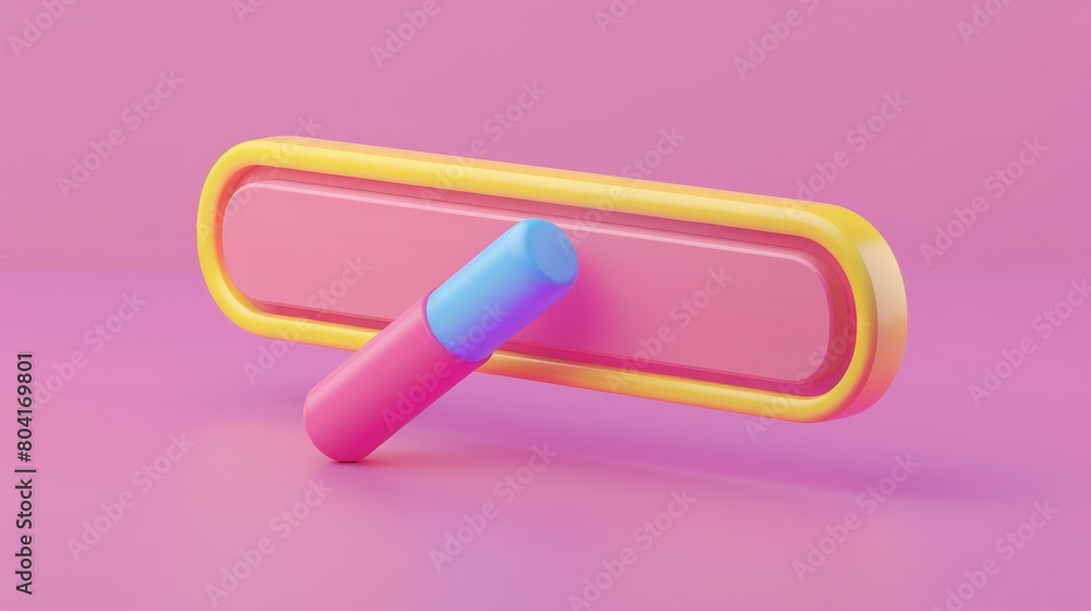 Poster a 3d render of a search bar with pointing hand and magnifying glass icon representing web browsing, 