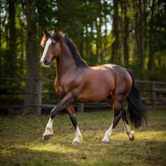 Fototapeta premium Beautiful Background and beautiful Horse