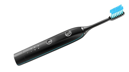 A smart electric toothbrush with pressure sensor on a transparent background. PNG format, This PNG file, with an isolated cutout object on a transparent background. 