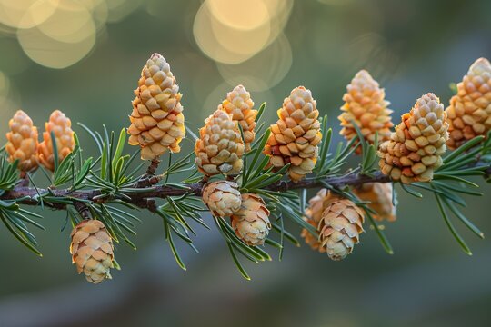 A division of eastern cypress (Platycladus orientalis) displaying its seed pods.