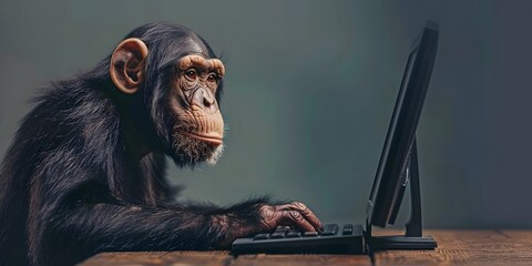 Diligent Primate Navigating the Digital Realm A Captivating Portrayal of Intelligence Ambition and Technological Progression