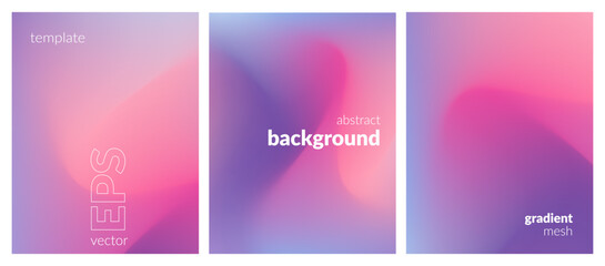 Abstract liquid background. Variation set. Color blend. Blurred fluid texture. Vibrant gradient mesh. Modern template for posters, ad banners, brochures, flyers, covers, websites. EPS vector image