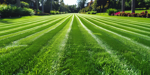 green grass stripe in park, green grass in field, nature background