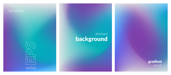 Abstract liquid background. Variation set. Vibrant color blend. Blurred fluid colours. Gradient mesh. Modern design template for posters, ad banners, brochures, flyers, covers, websites. Vector image