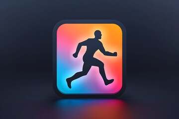 A sports app icon that conveys dynamic movement and energy