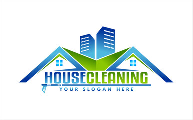 house cleaning service vector graphic business logo design template modern style