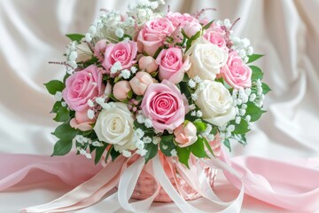 Obraz premium Beautiful bouquet of flowers. Holiday Background with flowers