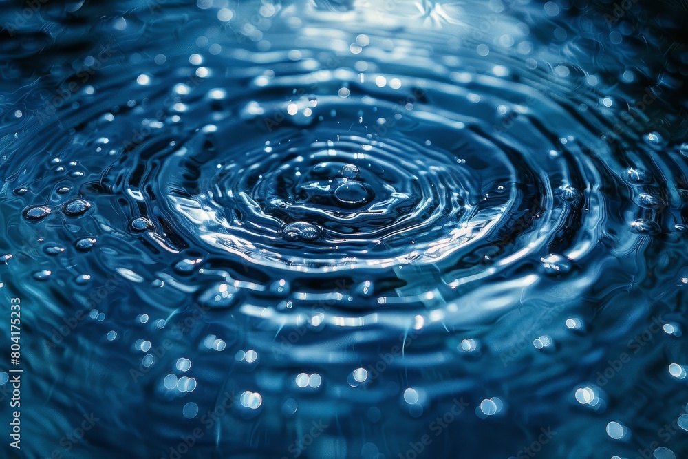 Aufkleber a peaceful and detailed image of concentric circular ripples on the water surface creating a tranqui