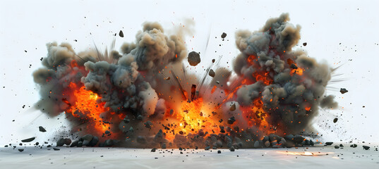 an explosion, white background