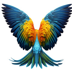 Fototapeta premium Parrot wings isolated on transparent background