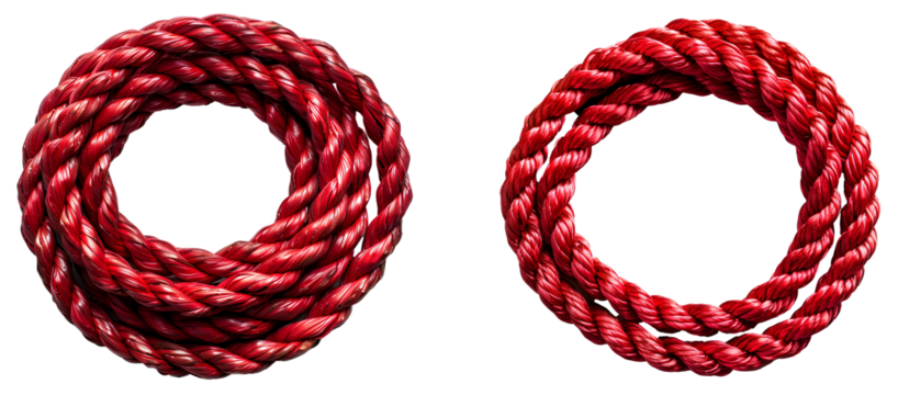 Red rope PNG. red cord rope isolated. red string top view PNG. red rope flat lay