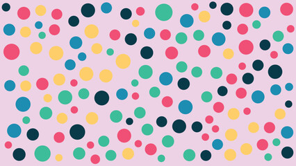 Abstract pattern of dots or circles of different sizes and colours