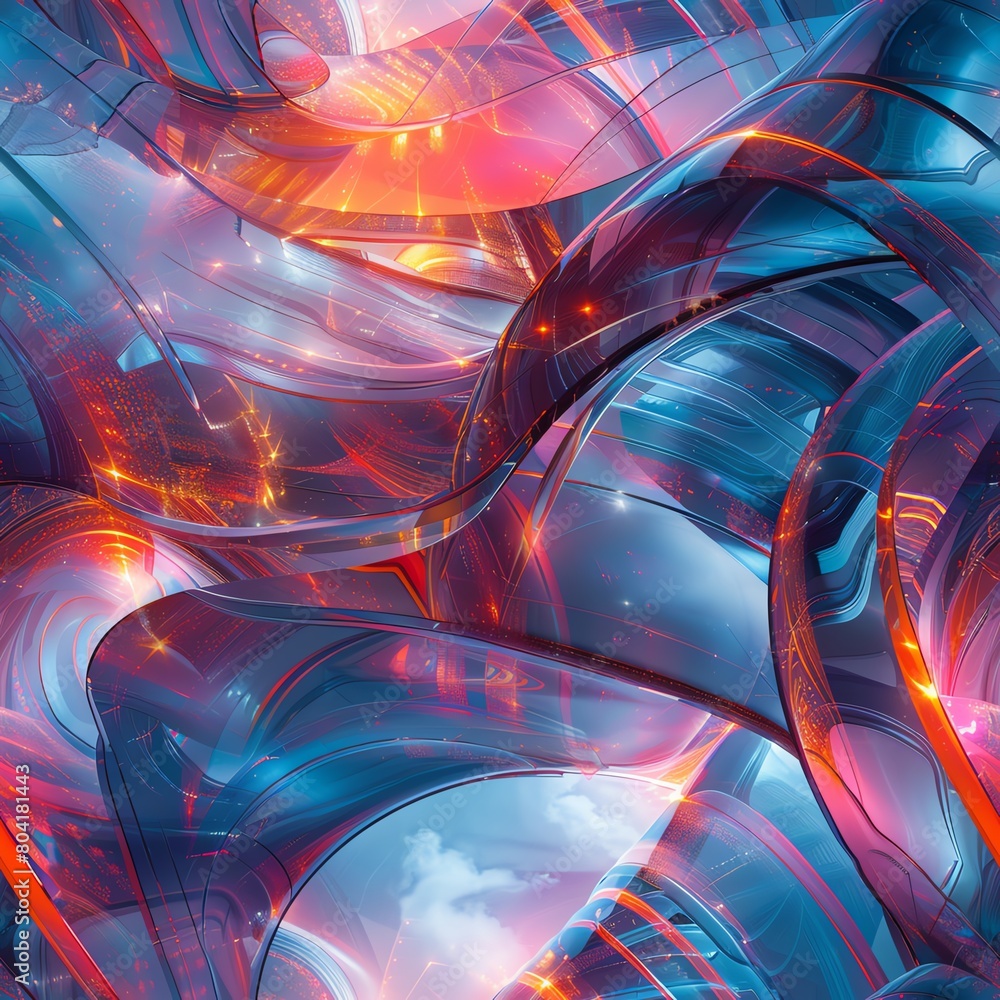 Poster capture a mesmerizing panorama of futuristic technologies blending seamlessly with dynamic dance for