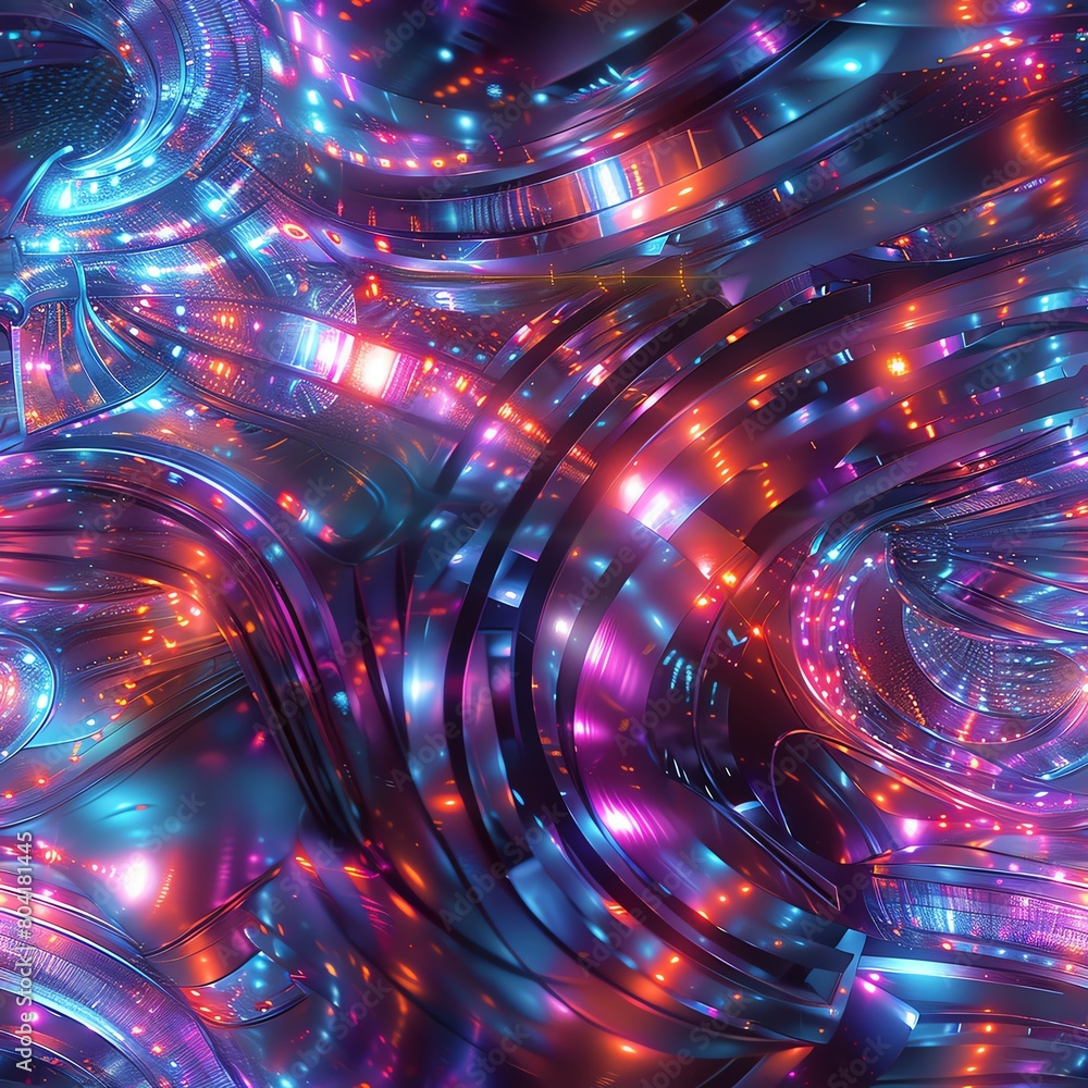 Poster capture a mesmerizing panorama of futuristic technologies blending seamlessly with dynamic dance for