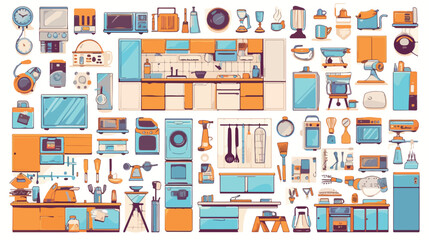 180 modern thin line icons set of household home ap