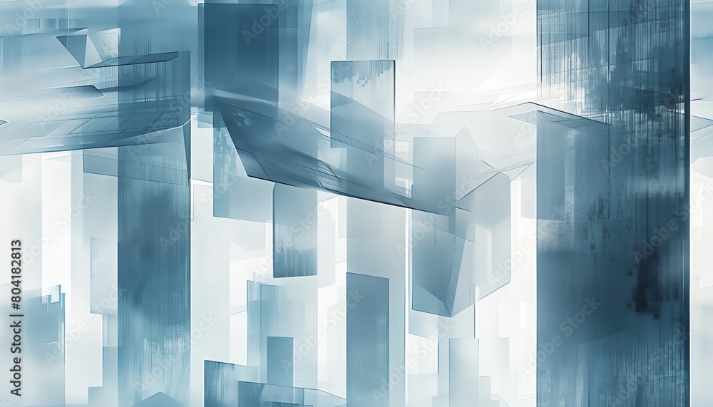 Poster craft a minimalist design of a sleek, futuristic cityscape using sharp lines and cool, metallic tone