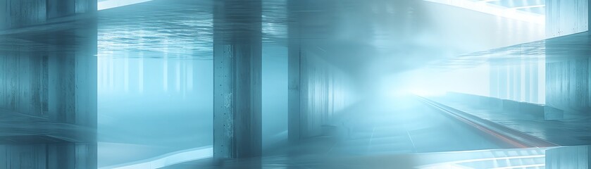 Craft a surreal scene of futuristic isolation with minimalist, dystopian elements, using unexpected camera angles to evoke a sense of unease and wonder
