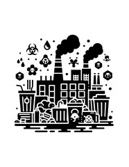 Chemical Waste Icon,High-Quality Chemical Waste Icon for Environmental Websites and Apps,Unique Toxic Waste Icon for Environmental Organizations