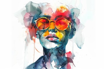 Inventive techniques and ultramodern concepts come together in this charismatic watercolor painting, hitech ultrafashionable Clipart isolated on white background