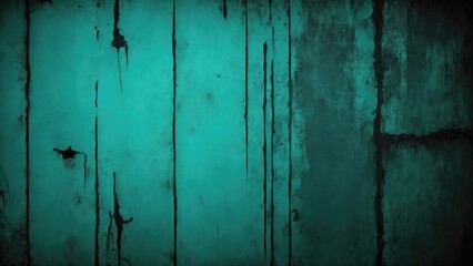Obraz premium Old Cyan vintage grunge dirty texture background, distressed weathered worn surface horror theme dark black paper Background