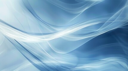 Abstract backround features smooth, flowing lines and curves in various shades of blue, creating a serene and ethereal visual effect
