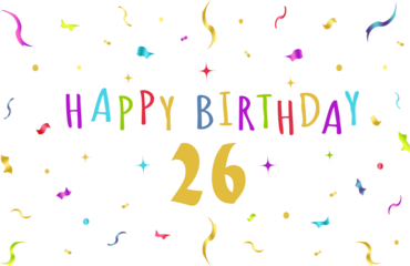 happy birthday graphics, confeti, banner, background, tv wallpaper, colorful - 26