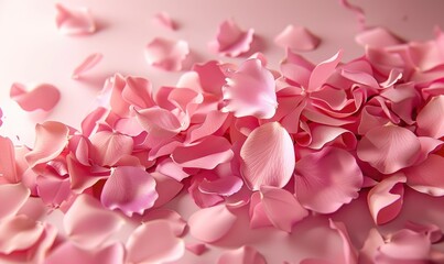 Fototapeta premium Rose petals sprinkled in a beautiful order
