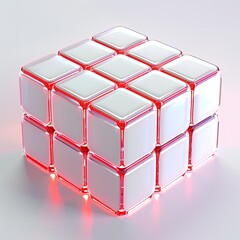 3d render of a cube with cubes