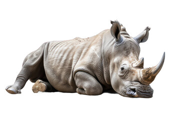 A close-up of a rhinoceros lying down on its side showing its detailed texture visible on its thick skin
 - AI Generated Digital Art