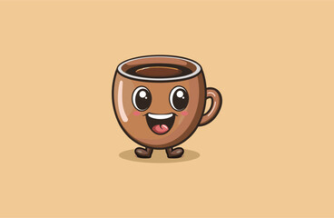 Coffee Cute mascot logo style