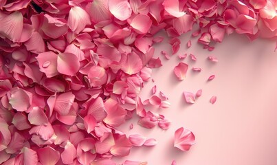Rose petals sprinkled in a beautiful order
