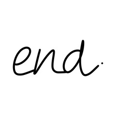 End Handwritten Word illustration End Hand Drawn Word illustration