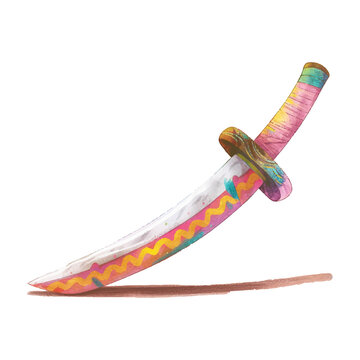 recommend clip art: Katana sword watercolor illustration clipart