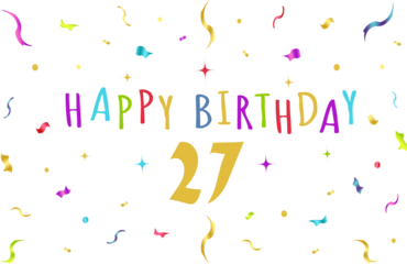 happy birthday graphics, confeti, banner, background, tv wallpaper, colorful - 27