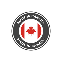 Made in canada label or logo design template