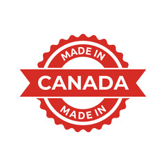 Obraz premium Made in canada label or logo design template