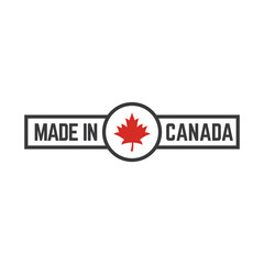 Made in canada label or logo design template