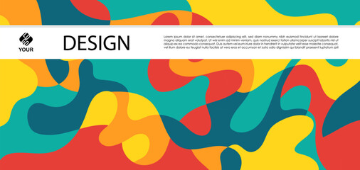 Vector colorful liquid abstract pattern for poster, banner, print, fabric and social media story with frame and border background