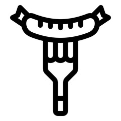meat barbecue outline icon and illustration