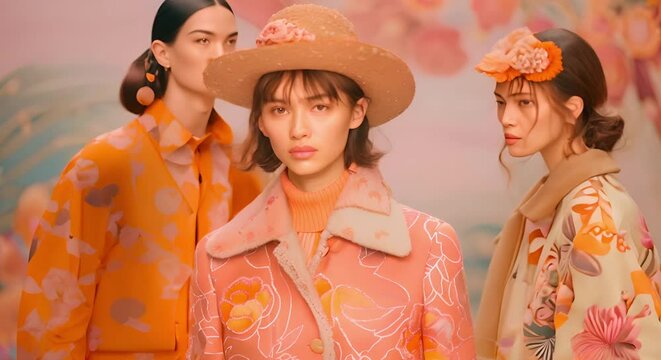 Fashion show runway featuring models showcasing designer clothing collections in elegant style . Concept Fashion Show Runway, Designer Collections, Model Showcase, Elegant Style