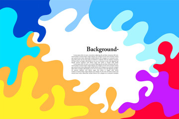 Vector colorful liquid abstract pattern for poster, banner, print, fabric and social media story with frame and border background