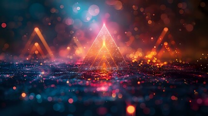 Vivid Cyan, Magenta, and Yellow: Abstract Futuristic Composition