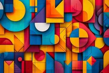 Vibrant Abstract Geometric Shapes Background for Creative Design