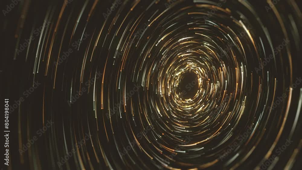 Poster spinning fire particles background/ animation of an abstract background with circles and spinning pa