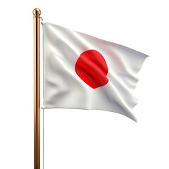 Japan waving flag isolated on transparent background