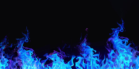 exture of blue fire on black background, Flame, blue fire with smoke on dark background. black walls and smoke. Abstract dark glitter fire particles lights. fire in motion blur.