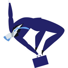 Business man in suit falling vector icon