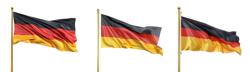 Germany waving flags isolated on transparent background